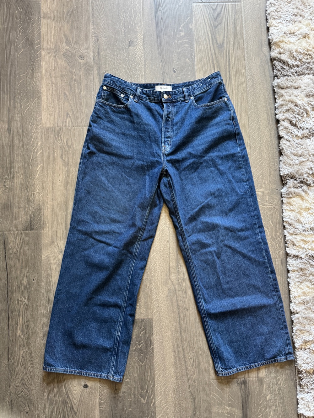Madewell Curvy Low-Slung Baggy Jeans Dark Wash Size 31 Wide Leg